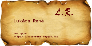 Lukács René névjegykártya